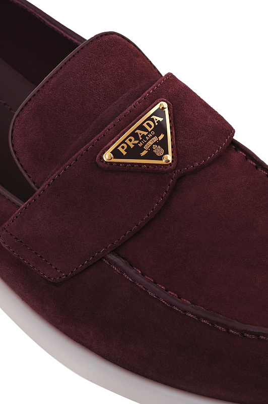 Лоферы PRADA  Бордовый Женский 1D222NB0253LOL