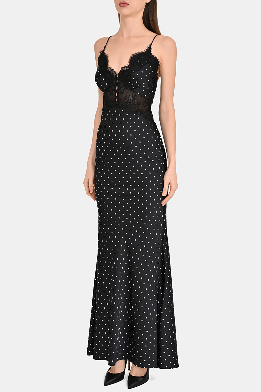 Платье SELF PORTRAIT  Черно-белый Женский RS26176XAB