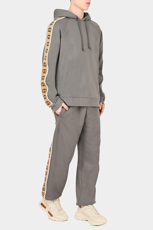 Брюки спорт GUCCI Серый Мужской 630713 XJBUW