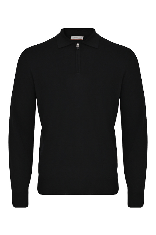 Поло шерстяное CANALI Черный Мужской MK01149 C0572 Поло шерстяное CANALI Черный Мужской MK01149 C0572