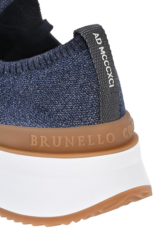 Кроссовки BRUNELLO  CUCINELLI Темно-синий Мужской MZUKISO250 