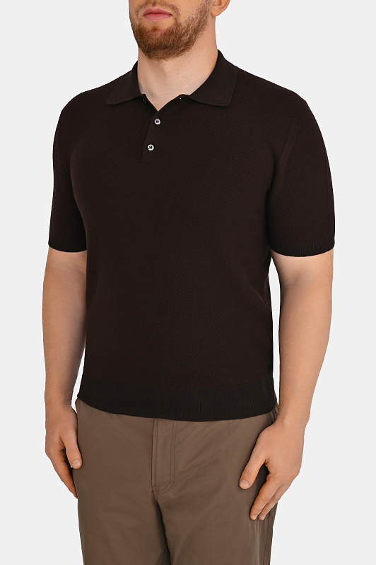 Поло CANALI Темно-коричневый Мужской C0127MK02461 Поло CANALI Темно-коричневый Мужской C0127MK02461