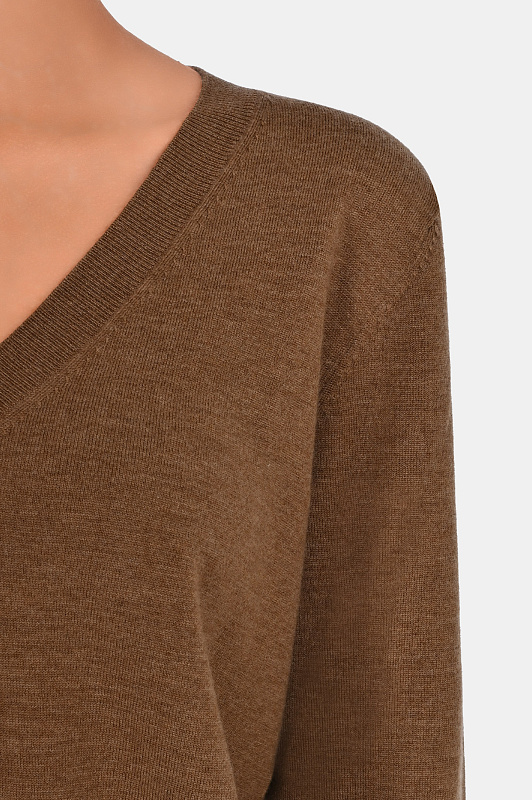 Свитер с v-образным вырезом P.A.R.O.S.H. Коричневый Женский D511642 LIME24
