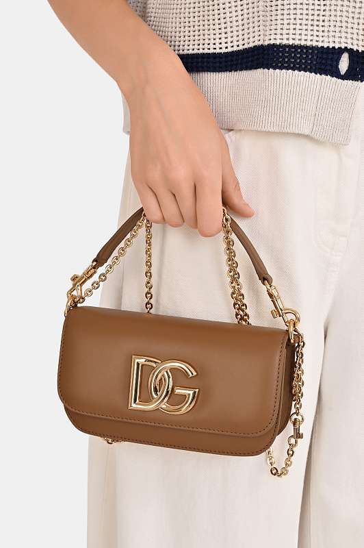 Кожаная сумка с цепочкой DOLCE & GABBANA Коричневый Женский BB7603AW576 Кожаная сумка с цепочкой DOLCE & GABBANA Коричневый Женский BB7603AW576