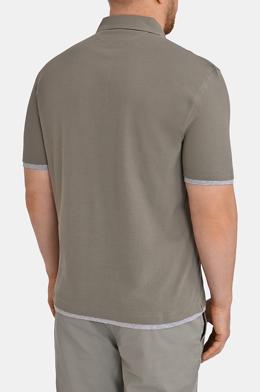 Поло BRUNELLO  CUCINELLI Оливковый Мужской ME8543966