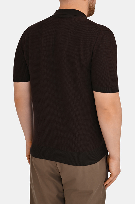 Поло CANALI Темно-коричневый Мужской C0127MK02461 Поло CANALI Темно-коричневый Мужской C0127MK02461