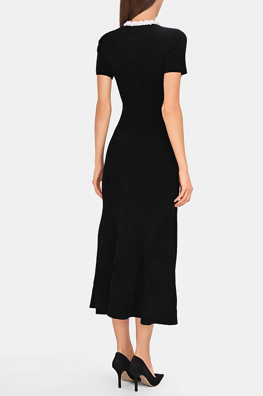 Приталенное платье с тесьмой SELF PORTRAIT  Черный Женский AW26099MAB
