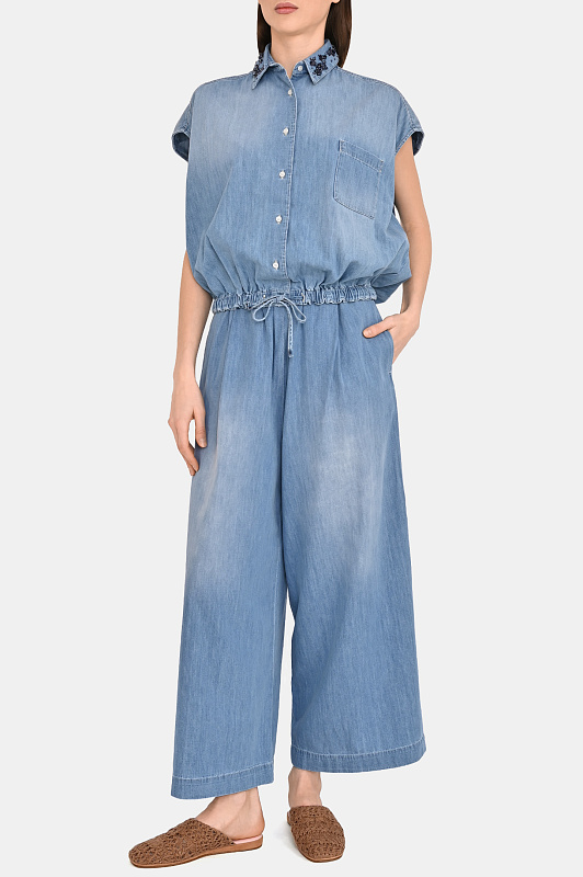 Топ FABIANA FILIPPI  Голубой Женский CAD275F598