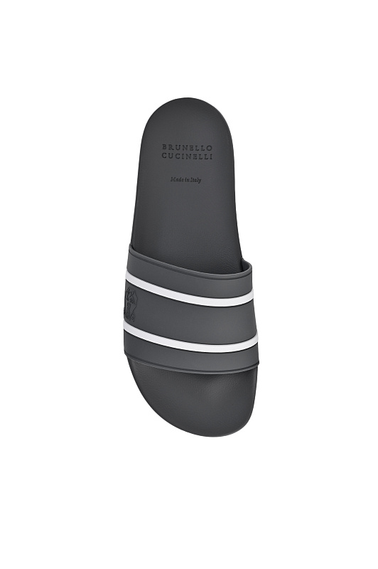 Шлепанцы BRUNELLO  CUCINELLI Серый Мужской MZUPOSR302