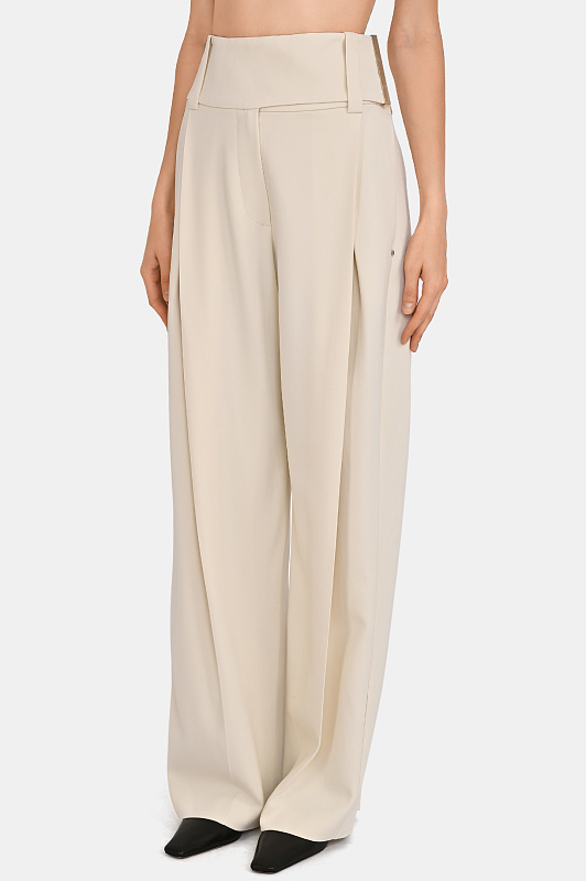 Брюки SPORTMAX Молочный Женский SPSOBLO 2612131073600