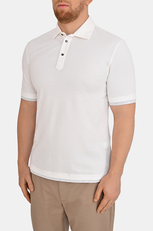 Поло BRUNELLO  CUCINELLI Белый Мужской ME8543966