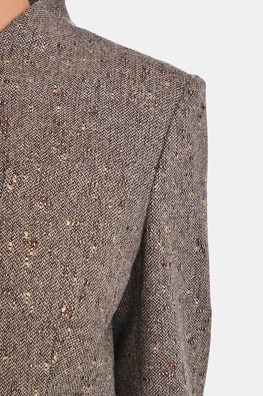 Твидовый жакет с поясом KITON Бежевый Женский D62516K0514I0 Твидовый жакет с поясом KITON Бежевый Женский D62516K0514I0