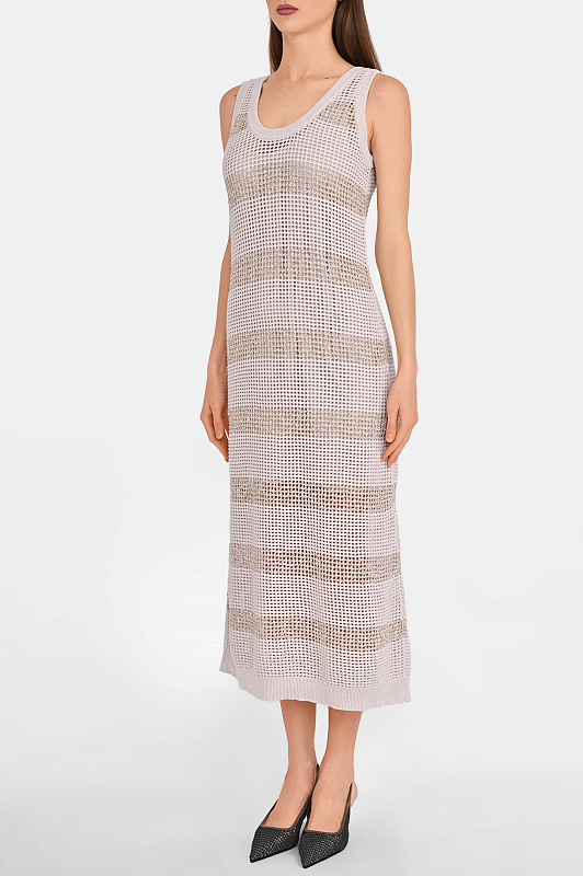 Платье BRUNELLO  CUCINELLI Бежевый Женский M58772A90