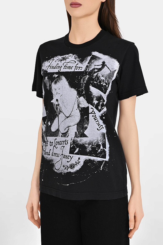 Футболка DOLCE & GABBANA  Черный Женский F8V90TGDDH4