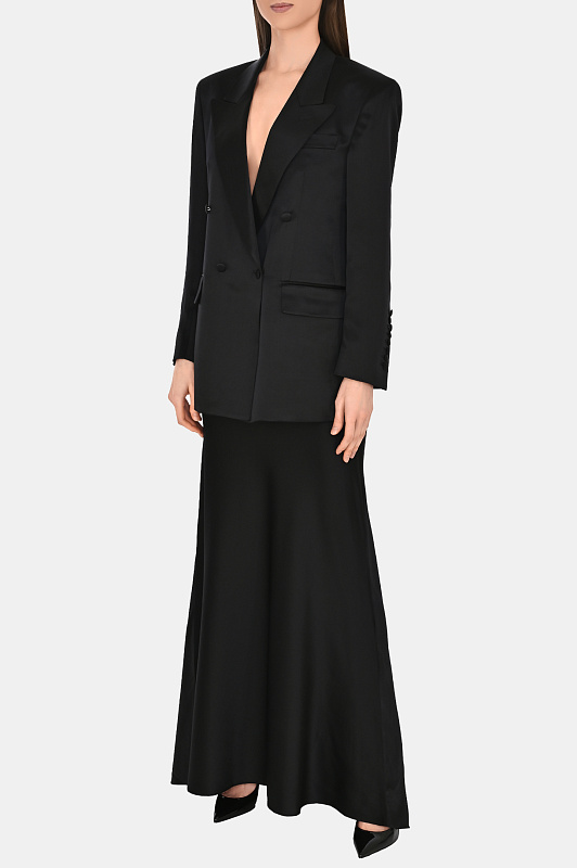 Юбка из шелка и эластана JACOB LEE Черный Женский WSS01224