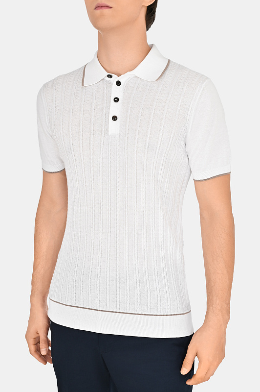 Поло-джемпер из хлопка PAL ZILERI Белый Мужской Y3M0U303---MM732