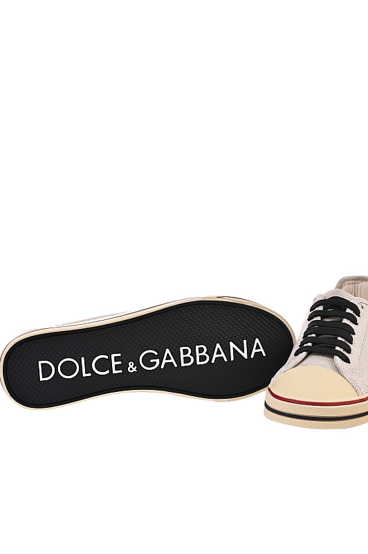 Кеды льняные DOLCE & GABBANA  Бежевый Мужской CS2386 A0131