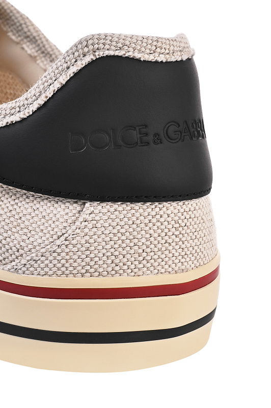 Кеды льняные DOLCE & GABBANA  Бежевый Мужской CS2386 A0131