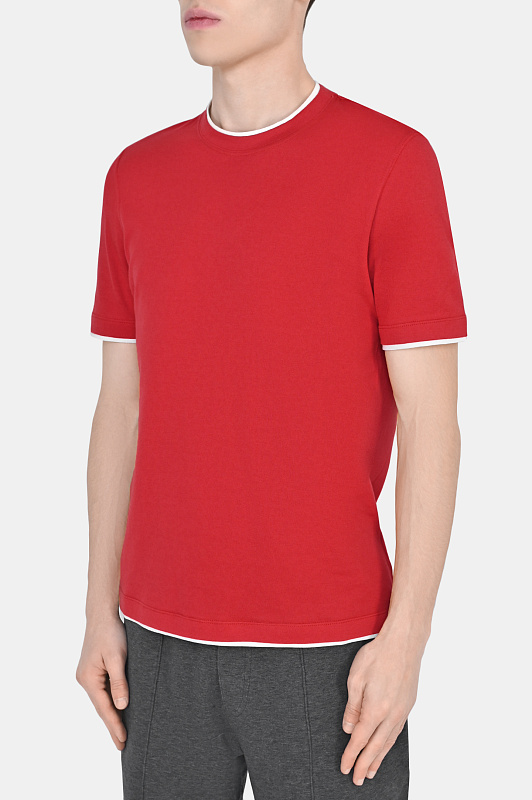 Футболка BRUNELLO  CUCINELLI Красный Мужской MTS797427
