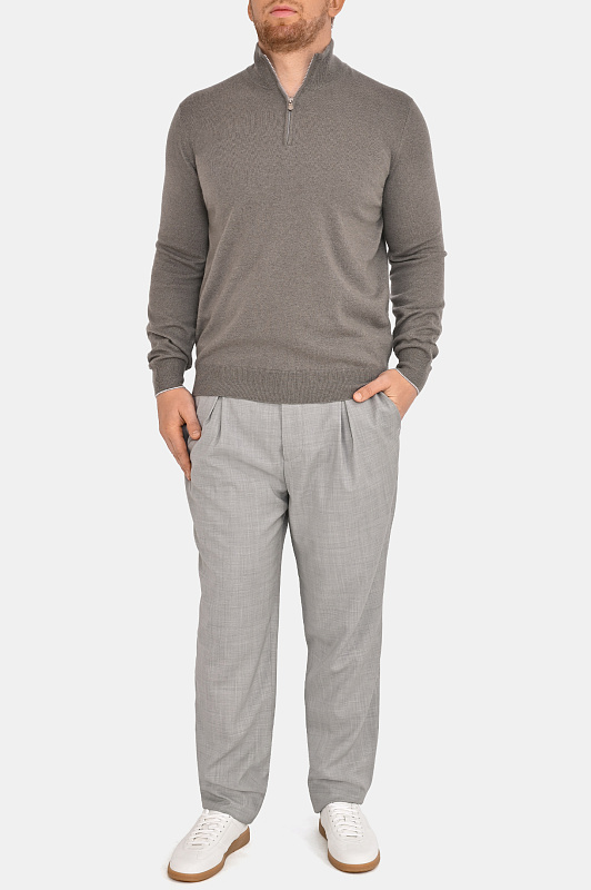 Трикотажный джемпер с молнией BRUNELLO  CUCINELLI Зеленый Мужской M2200124