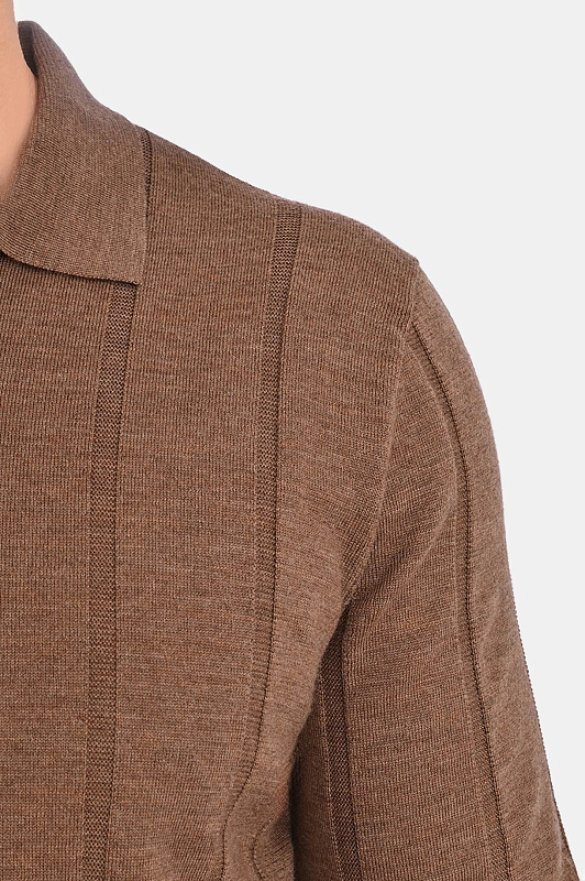 Поло с узором CANALI Коричневый Мужской MK02483 C1134