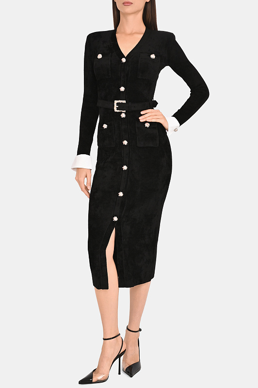 Приталенное платье SELF PORTRAIT  Черный Женский AW26099MB