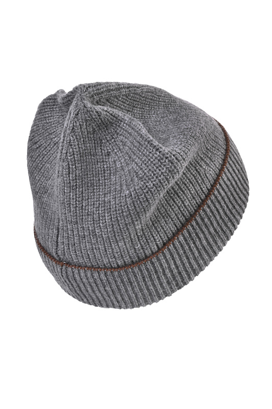 Трикотажная шапка с отворотом CANALI Серый Мужской MK02552 B0043 Трикотажная шапка с отворотом CANALI Серый Мужской MK02552 B0043