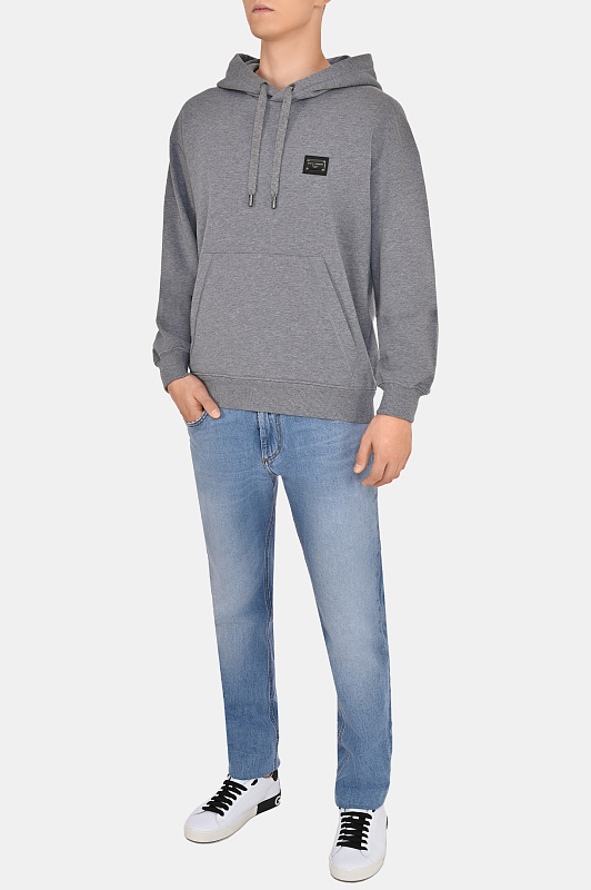 Худи DOLCE & GABBANA  Серый Мужской G9ZU0T G7F2G