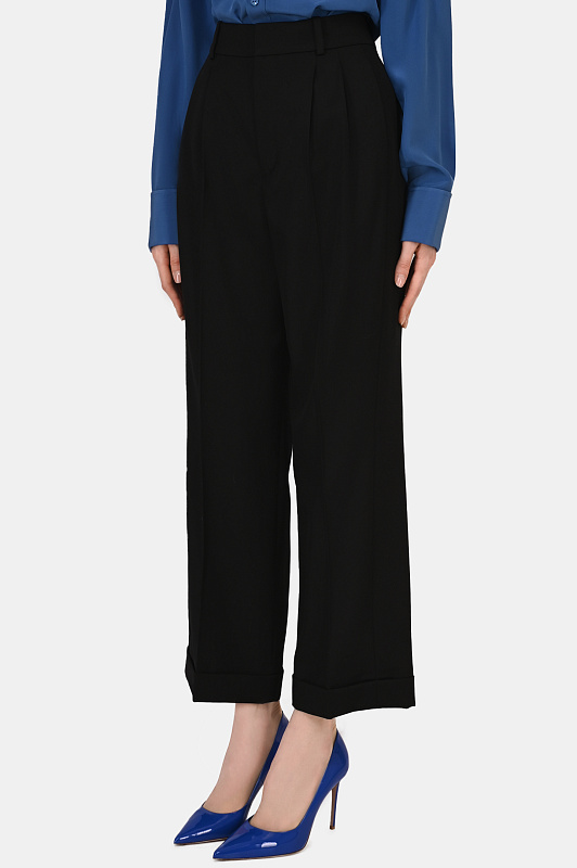 Брюки SAINT LAURENT  Черный Женский 691700 Y512W 1000