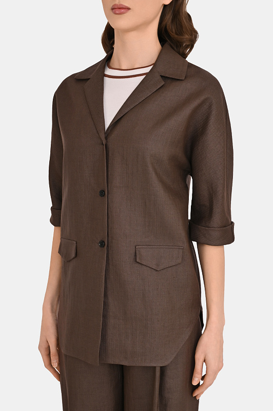 Жакет KITON Темно-коричневый Женский D61406K0987G0