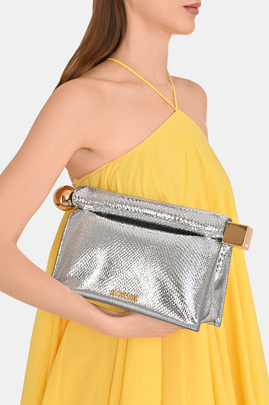Клатч JACQUEMUS Серебряный Женский BAW00356AC05A04