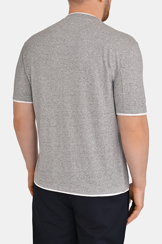 Футболка BRUNELLO  CUCINELLI Серый Мужской MW8357427