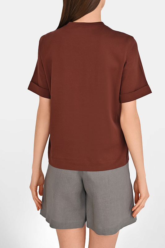 Футболка BRUNELLO  CUCINELLI Бордовый Женский M0T81BZ100