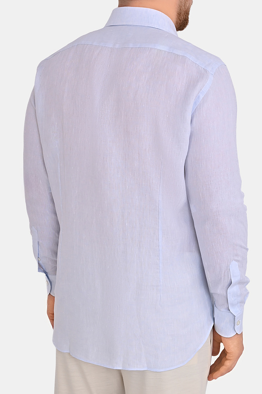 Льняная рубашка MANDELLI Голубой Мужской P26-TAILOR-5701-079