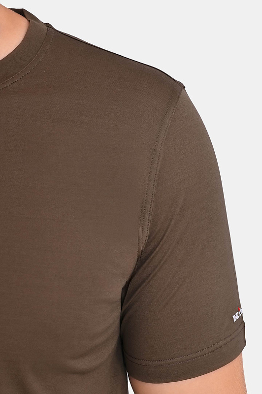 Хлопковая футболка KITON Коричневый Мужской UMK1165A024 Хлопковая футболка KITON Коричневый Мужской UMK1165A024