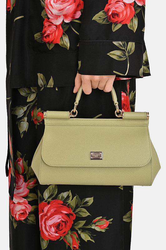 Кожаная сумка с клапаном DOLCE & GABBANA Зеленый Женский BB7652B1001 Кожаная сумка с клапаном DOLCE & GABBANA Зеленый Женский BB7652B1001