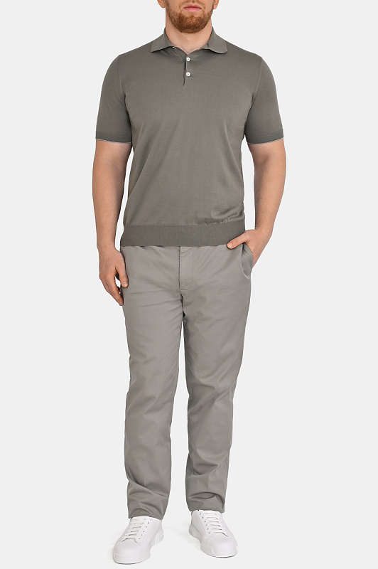 Поло BRUNELLO  CUCINELLI Оливковый Мужской M29800125