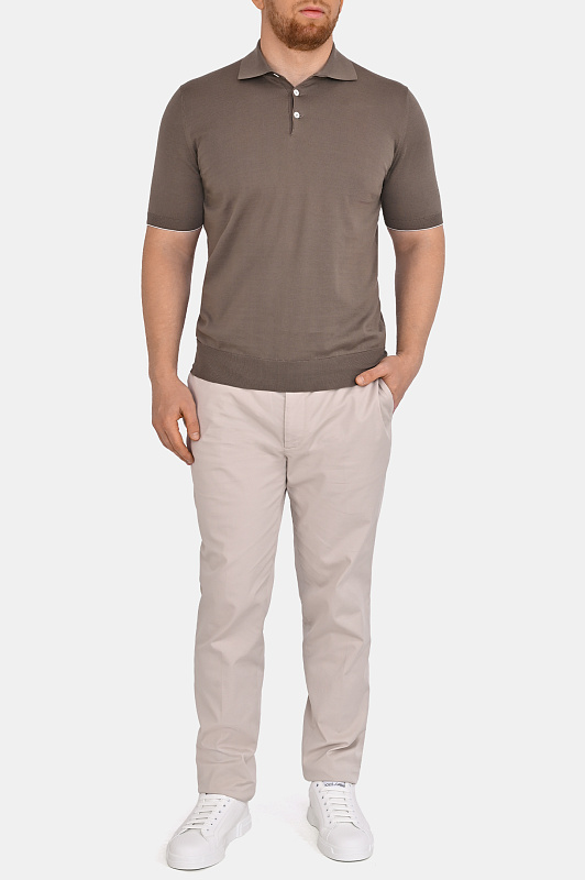 Поло BRUNELLO  CUCINELLI Какао Мужской M29800125