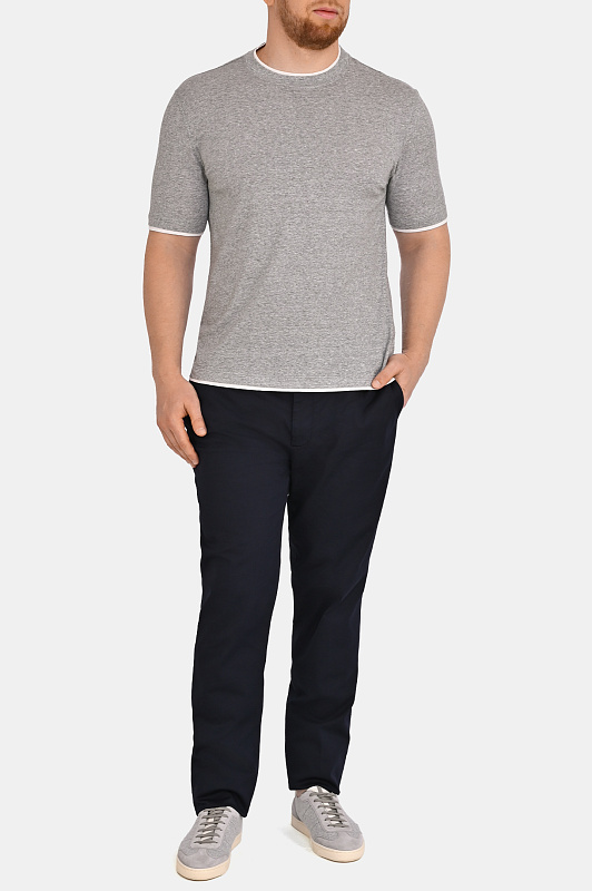 Футболка BRUNELLO  CUCINELLI Серый Мужской MW8357427