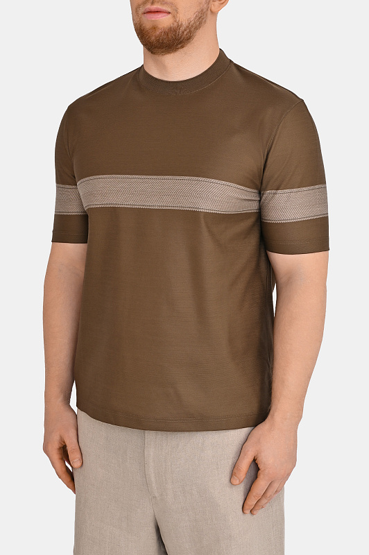 Футболка CANALI Коричневый Мужской T0943MJ02438