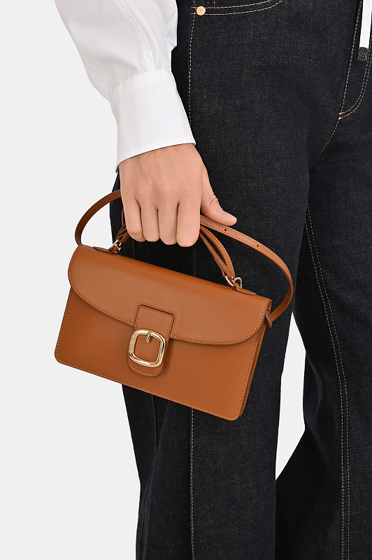 Кожаный клатч с пряжкой SANTONI Коричневый Женский DFPGA2789FO-HFRY Кожаный клатч с пряжкой SANTONI Коричневый Женский DFPGA2789FO-HFRY