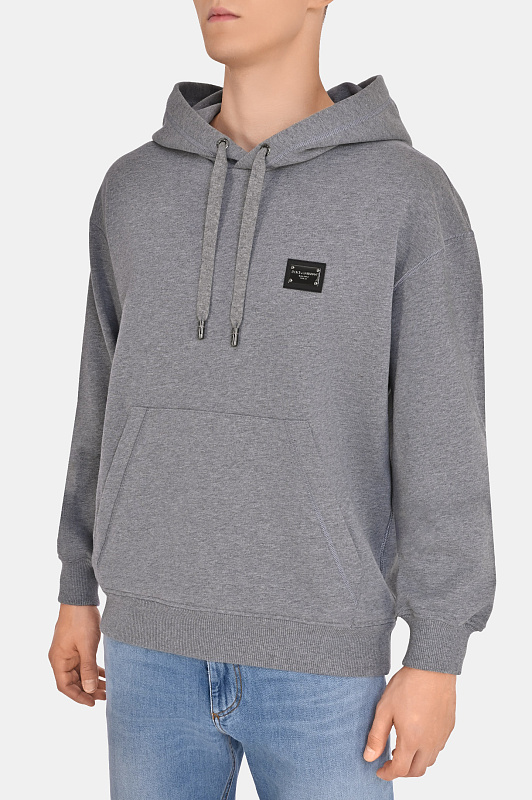 Худи DOLCE & GABBANA  Серый Мужской G9ZU0T G7F2G