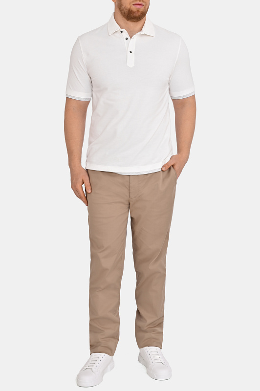 Поло BRUNELLO  CUCINELLI Белый Мужской ME8543966