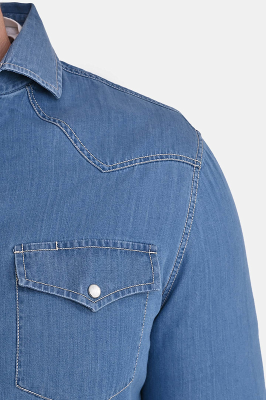 Рубашка BRUNELLO  CUCINELLI Голубой Мужской MR6834008