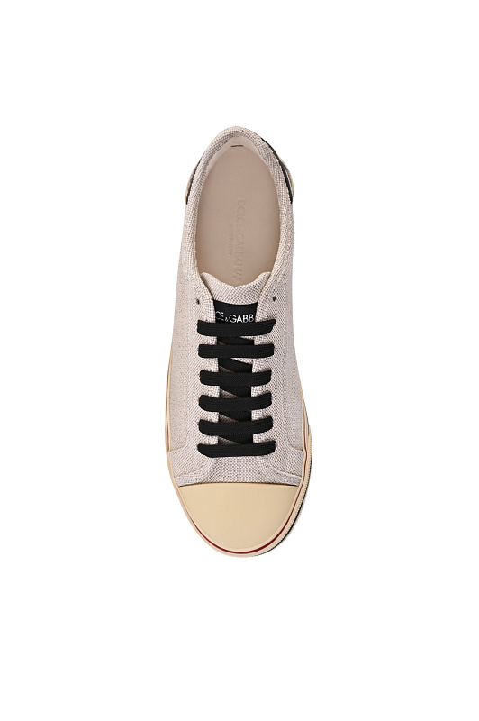 Кеды льняные DOLCE & GABBANA  Бежевый Мужской CS2386 A0131