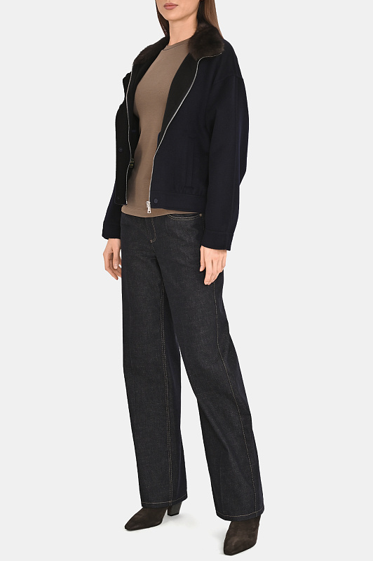 Трикотажный лонгслив BRUNELLO  CUCINELLI Коричневый Женский M0TC8BJ300