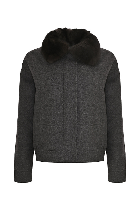 Куртка с меховым воротником MORETTI Темно-серый Женский PEPITA Куртка с меховым воротником MORETTI Темно-серый Женский PEPITA