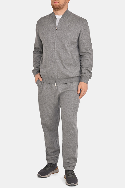 Трикотажный бомбер BRUNELLO  CUCINELLI Серый Мужской MM8319072G