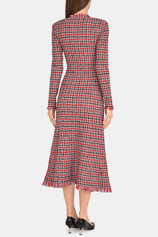 Платье миди в клетку SELF PORTRAIT  Красный Женский AW26146MR