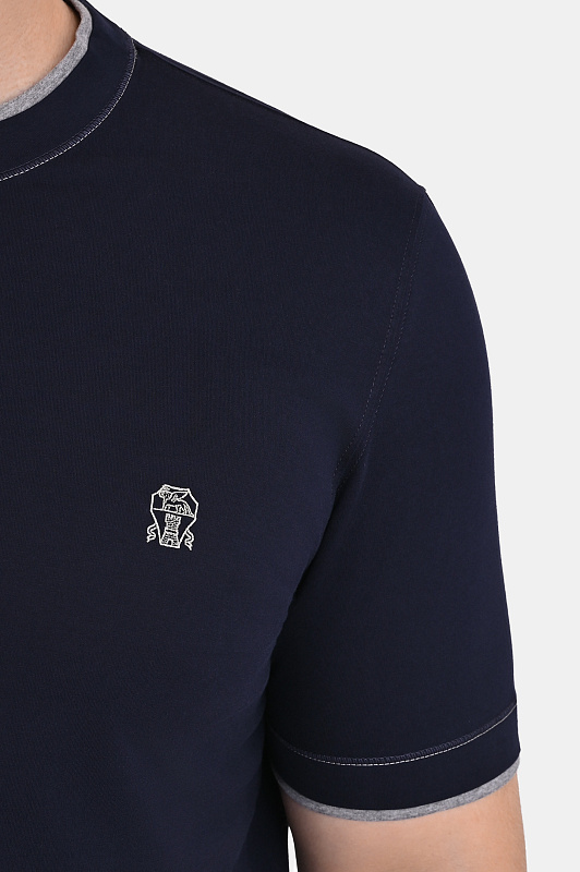 Футболка BRUNELLO  CUCINELLI Темно-синий Мужской M0B137451G